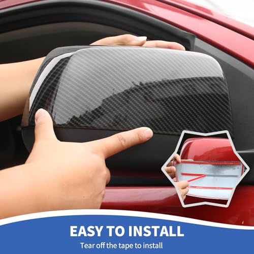 RAZPOY Carbon Fiber Door Handle Cover Rearview Mirror Cover Trim Kit Compatible with Chevy Colorado & GMC-Canyon 2014-2022 - color: Carbon Fiber