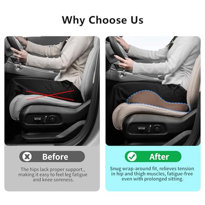 Car Seat Cushion, Ergonomic Memory Foam Car Cushion for Sciatica Pain Relief, Sciatica & Hip & Coccyx Pain Relief Desk Chair Cushion (Brown) - color: Brown