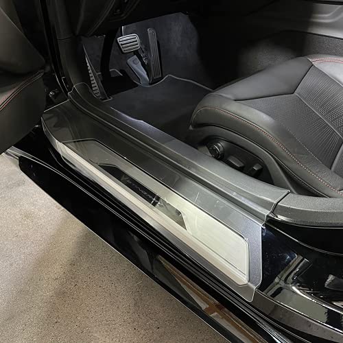 SR1 USA C8 Corvette Door Sill Protectors - Door Protector Plates for 2020-2026 Stingray, Z51, Z06, E-Ray Coupe and Convertible Corvettes - Interior Scuff Protection (Clear) - color: Clear