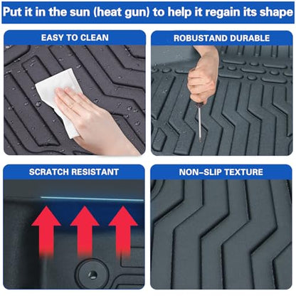 All Weather Rubber Floor Mats Compatible with 2013-2019 Ford Escape & 2013-2018 C-Max, 3Pcs Car Automotive Floor Mats & Cargo Liners Black (2013-2019 Escape & C-Max) - color: 2013-2019 Escape & C-Max