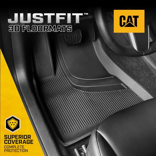 Cat® JustFit™ 3D Floor Mats for Tesla Model 3 2017–2024 Custom Fit Floor Mats Full Set, All Weather Waterproof TPE Car Mats, Heavy Duty Tesla Model 3 Accessories for Ultimate Interior Protection - style: Tesla Model 3 (2017-2024)