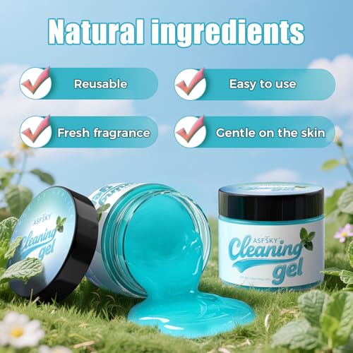 ASFSKY Car Cleaning Gel (Blue,Mint) Cleaning Putty Universal Dust Cleaning Car Interior Cleaner Keyboard Dust Remover Car Slime Gifts for Men Women Girl（1 Pack） - color: green