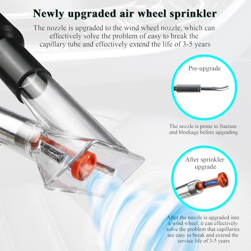 GOCCIDA 2IN1 Car Interior Detailing Air Blow Gun & vacunm Gun with Adjustable Air Flow Nozzle,Cleaning Gun Quickly Blasts Dirt and Dust from Surface Works with Air Compressor(Upgrade Rotate Tube) - color: black