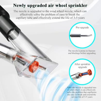 GOCCIDA 2IN1 Car Interior Detailing Air Blow Gun & vacunm Gun with Adjustable Air Flow Nozzle,Cleaning Gun Quickly Blasts Dirt and Dust from Surface Works with Air Compressor(Upgrade Rotate Tube) - color: black