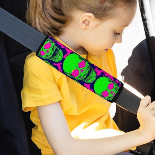 Women's Car Belt Covers, Cool Funny Zombie Skull Fashion Cushion Pad Car Shoulder Strap Harness Pad - color: Color854