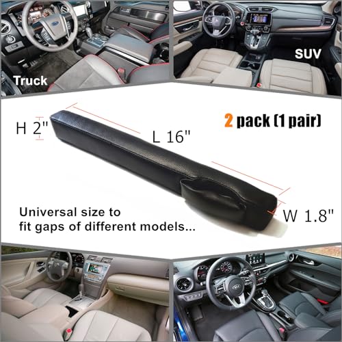 No Drop Seat Guard, Car Seat Gap Filler Universal Gap Stopper/Catcher to Fill The Gap Between Seat and Console Black Plug Crevice Blocker Pad Plug Stopper with Seat Belt Buckle Hoop YMT-A03b