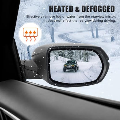 Mirror Glass Compatible with CRV 2017 2018 2019 2020 2021 2022, Right Passenger Side Rear View Convex Mirror Glass with Blind Spot Detection System, Heated, Backing Plate and Mounting Bracket - size: Passenger Side