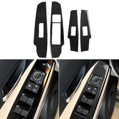 NVCNX Car Power Window Lift Switch Button Panel Cover Decal Compatible with Lexus IS250 2014 2015 / IS200t 2016 2017 / IS300 2016-2020 / IS350 2014-2020 Carbon Fiber Interior Trim Accessories Black - color: Window Lift Switch
