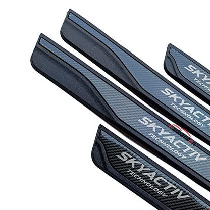 Car Door Sill Scuff Protector, for Mazda 3 2015-2022 Accessories Parts, Door Entry Guard Plate Trim Cover, Auto Interior Accessory Kick Panels 4pcs Set