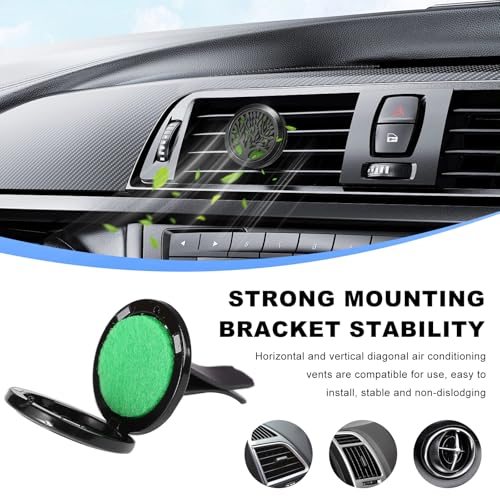 KVAEY 2PCS 30mm Car Diffuser Vent Clips, Tree of Life Aromatherapy Essential Oil Diffuser Locket with 12 Felt Pads, Stainless Steel Car Diffuser Locket Air Freshener (Black)