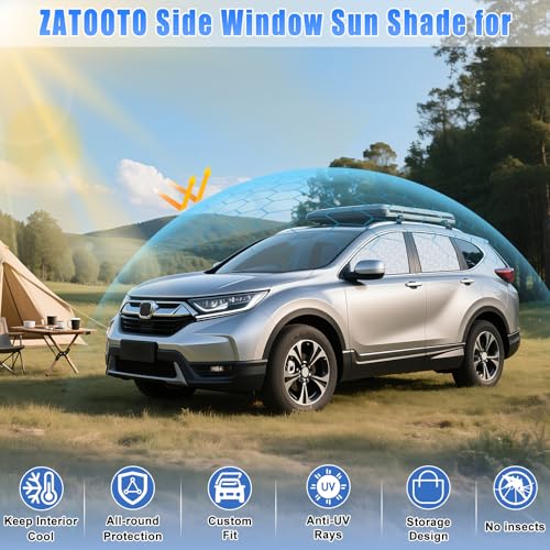 ZATOOTO Car Window Shades for Toyota 4Runner 2017-2024, 4 Pcs Magnetic Car Window Covers, 100% UV Protection Foldable Privacy Curtains Side Window Sun Shade for Baby Breastfeeding Sleeping Camping - color: Toyota 4Runner(17-24)