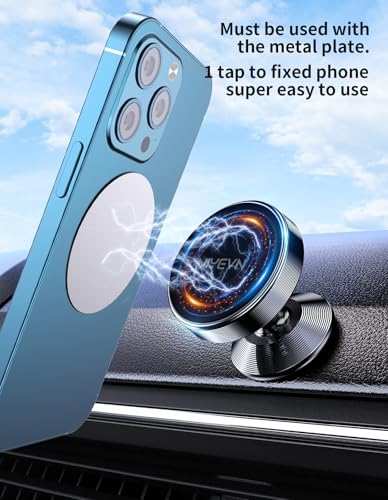 2 Pack Magnetic Phone Holder for Car, [ Strong Magnet ] Magnetic Phone Holder, [ 360° Rotation ] Phone Magnet for Car, Compatible with Most Smartphones, Must be Used with Metal Pad, Black - color: Black