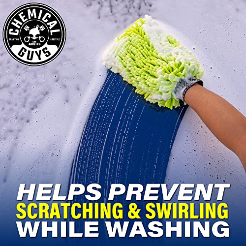 Chemical Guys, Chenille Premium Scratch-Free Microfiber Wash Mitt, Lime Green, 9.6" x 2.3" x 7" (3 Pack) - MIC49303 - size: 3 Pack