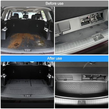 Cargo Mat for 2020-2025 Hyundai Palisade, All Weather TPE Rear Cargo Liner with Seat Back Cover for Hyundai Palisade Accessories (Include Lower Trunk Mat) - size: Fo Hyundai Palisade Cargo Mats 2020-2025