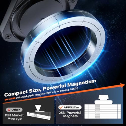 APPS2Car Magnetic Cup Holder Phone Holder -Designed for iPhone MagSafe Case - [Not Charging] (Gray-MagSafe) - color: Gray-MagSafe