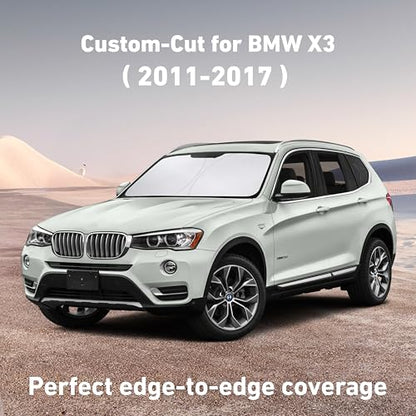 EcoNour Windshield Sunshade Compatible for BMW X3 2011-2015 2016 2017, Sun Visor for Front Windshield & Window Sun Shade Cover, UV Heat Blocker & Protector, Car Accessories - size: For Bmw X3 (2011-2017)