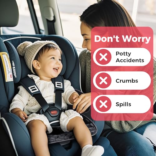 2-Pack Waterproof Piddle Pads, Potty Training Car Seat Protector & Reusable Liner – Non-Slip, Leak-Proof Cover for Car Seats, Strollers, High Chairs, Machine Washable (Black) - color: Black