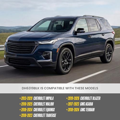 Trim Illusion Chrome Delete Gloss Black Door Handle Covers for Chevrolet-(13-20 Impala, 16-25 Malibu, 18-24 Equinox, 18-23 Traverse, 19-26 Blazer), GMC-(17-23 Acadia, 18-24 Terrain) | US Patented