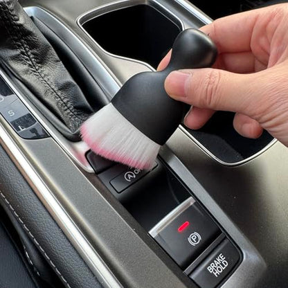 Car Detailing Brush, Soft Bristle Cleaning Brush, Scratch-Free Auto Duster Tool for Dashboard, Air Vents, Leather & Interior Cleaning (Black&Pink) - color: Black&Pink