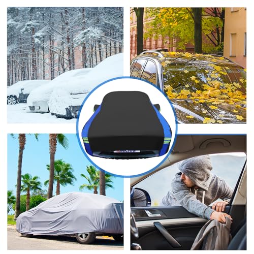 Avecrew Car Cover for Tesla Model Y, Custom Fit Full Exterior Cover with Charging Port and Breathable Ventilation Mesh, Waterproof All Weather Outdoor Rain Snow Sun Protection Cover - size: Fit Tesla Model Y