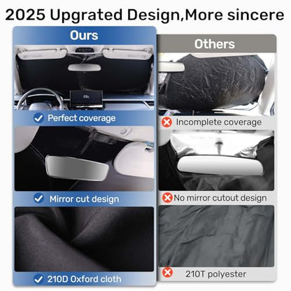 2025 Upgraded Zanch Car Front Windshield Sun Shade - Ultimate Uv Protection & Heat Reductionlinnovative No-Light Leakage TechnologylFoldable DesignPerfect Fit for Sedan, Small(59" x 29") - size: S-Sedan/Hatchback/Coupe