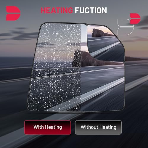 BDFHYK Mirror Glass Compatible with F150 2015-2020 Blind Spot Convex Mirror Glass w backing plate, FL3Z17K707L, Heated (Right Side) - size: Right Passenger Side, style: 2015-2020 F-150