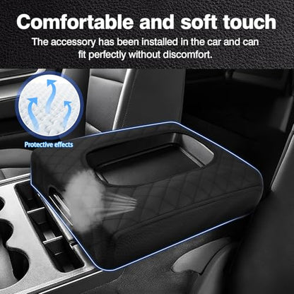 Autorder Center Console Cover for 2014-2018 Chevy Silverado/GMC Sierra Accessories Armrest Cover Anti-Scratch Middle Console Pad Leather Armrest Protector(ONLY for Split Bench Seat Console) - size: 14-18 Chevy Silverado Split Bench Seat