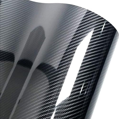 MOTONG 6D Black Carbon Fiber Vinyl Wrap for Cars - High Gloss Self-Healing Automotive DIY Film - Removable, Waterproof Vehicle Wrap for Doors, Bumper, Interior Trim (11.81 * 118.11 inch)