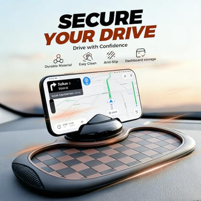 Universal Anti-Slip Car Dashboard Mat, 2026 New 360° Rotatable Phone Holder Dashboard Pad with Temporary Parking Number, Anti Skid Organizer for Phone Sunglasses Keys (Mix-2pcs) - color: Mix-2pcs