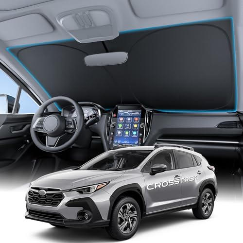 Wigoo for Subaru Crosstrek Windshield Sunshade [OEM Design, 100% Sun Blockage] Foldable Heat Insulation Sun Shade with Storage Bag, for Crosstrek (2018-2026), Silver Coating - size: for Subaru Crosstrek(2018-2026)