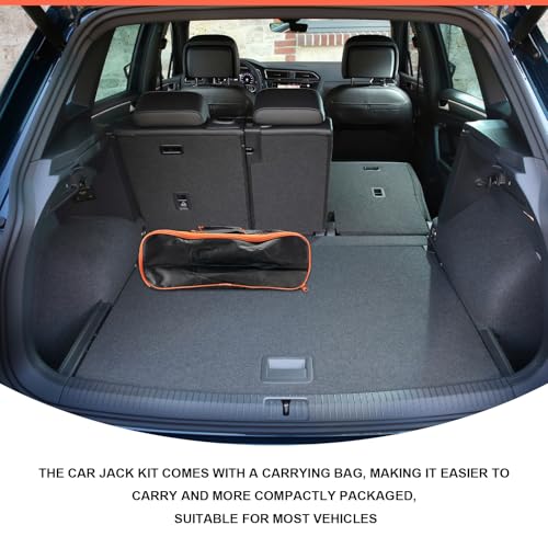 KVAEY Car Jack Kit, 2 Ton (4409 lbs) Scissor Jack Portable Tire Changing Tool with Lug Wrench, Heavy Duty Scissor Lift Jacks Universal Emergency Kit for Sedan SUV MPV, Car Accessories