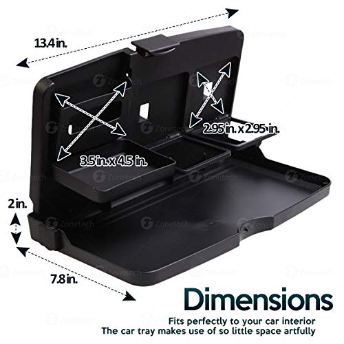 ZONETECH Multi-Functional Portable Foldable Car Backseat Tray Desk - Black Vehicle Table for Food, Meal, Snack, Laptop - Stay Organized When on The Go (1-Pack) - color: 1-Pack