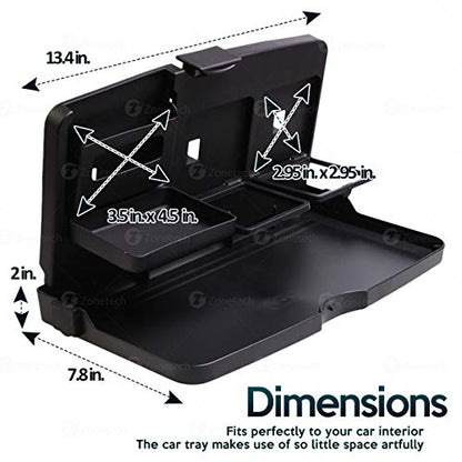 ZONETECH Multi-Functional Portable Foldable Car Backseat Tray Desk - Black Vehicle Table for Food, Meal, Snack, Laptop - Stay Organized When on The Go (1-Pack) - color: 1-Pack