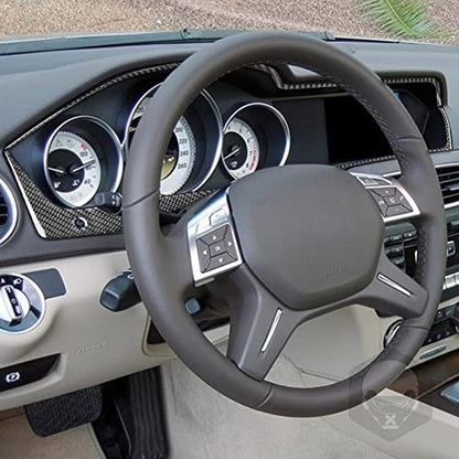 NVCNX Carbon Fiber Compatible with Mercedes-Benz C-Class W204 C250 C300 C350 C63 AMG 2012 2013 2014 Sedan / 2012-2015 Coupe Accessories Dash Instrument Cluster Cover Interior Trim Sticker Decal 2PCs - color: Dash Instrument Cluster Frame Trim - for 2012+