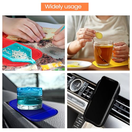 Blulu 6 Pieces Diamond Art Painting Accessories Anti-Slip Tools Sticky Mat Diamond Painting Trays Sticky Gel Pad Universal Mount Holder 5.6 x 3.3 Inch for Adults Art Supplies (Dark Color Style) - color: Dark