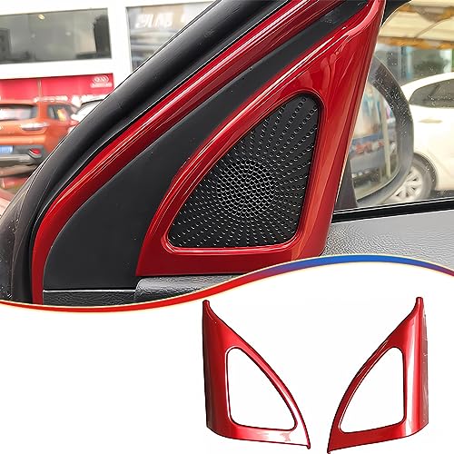 MUXEE 2PCS Car Door Window A Pillar Speaker Cover Trim Frame for Kia Forte 2019-2024 - ABS Wine red Sport Interior Accessories - color: wine red