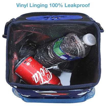 EPAuto Waterproof Car Trash Can with Lid and Storage Pockets, 1.8 Gallon, Blue - color: Blue
