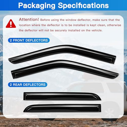 4Pcs Window Vent Visors, Outside-Mount Window Deflectors, Rain Guards for 1999-2006 Chevy Silverado/GMC Sierra 1500/2500/3500/2500HD - size: 1999-2006 Silverado/Sierra