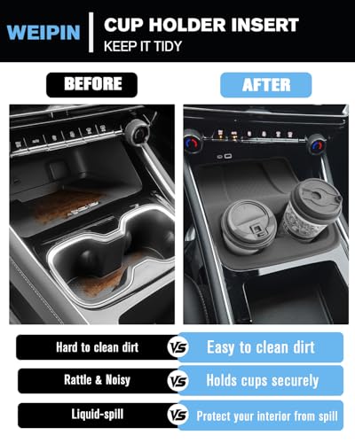 for 2-in-1 Cup Holder Insert&Wireless Charging Mat Silicone Materials Compatible with 2024-2026 Chevy Traverse - color: Traverse 24-26 Cup Holder