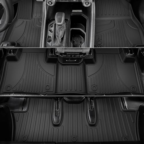 AOMSAZTO Floor Mats and Cargo Mat Compatible with 2024-2025 Toyota Grand Highlander (7 Seats Only): All Weather TPE Protection Full Set Grand Highlander Floor Liners (Not Fit Highlander) - style: 2024+ toyota grand highlander floor mats and cargo mat