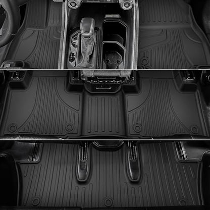 AOMSAZTO Floor Mats and Cargo Mat Compatible with 2024-2025 Toyota Grand Highlander (7 Seats Only): All Weather TPE Protection Full Set Grand Highlander Floor Liners (Not Fit Highlander) - style: 2024+ toyota grand highlander floor mats and cargo mat