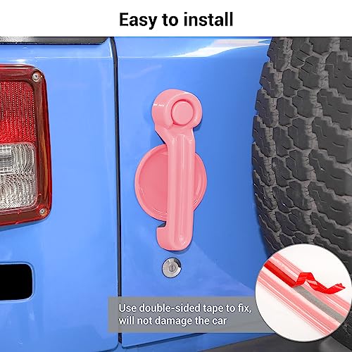 Exterior Door Handle Cover Tailgate Handle Cover Recess Guard Compatible with 2007-2017 Jeep Wrangler JK JKU Sports Sahara Freedom Rubicon Unlimited, Pink, 15PCs - color: Pink