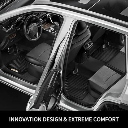 OEDRO Floor Mats Fit for 2020-2025 Subaru Legacy/Outback, Unique Black TPE All Weather Protection Car Mats TPE Accessories 1st and 2nd Row Liners Set