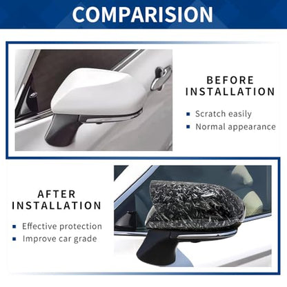 Side Mirror Cover Compatible with Toyota (Camry 2018-2025, Ox Horn Style-Forged Carbon Fiber Pattern) - size: Ox Horn Style-Forged Carbon Fiber Pattern