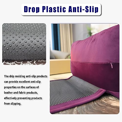 Non-Slip Head Pillow for Recliners - Neck Support Cushion with Velvet Cover for Pain Relief at Home, Office and Travel (Plum) - color: Plum