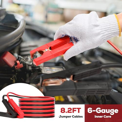 Car Emergency Kit,Auto Vehicle Truck Safety Emergency Road Side Assistance Kits with Jumper Cables,Safety Hammer,Black