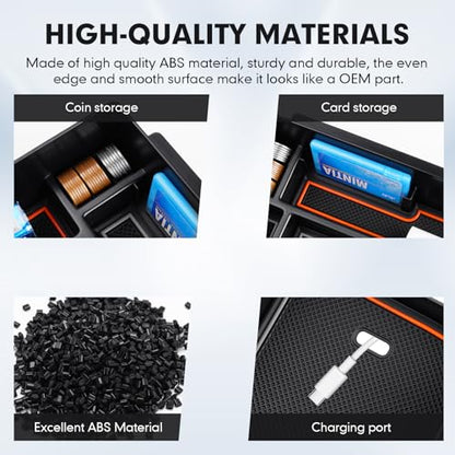 Autorder 2PCS Center Console Organizer for 2010-2024 Toyota 4Runner Accessories Armrest Storage Box Secondary Insert Tray Gear Shift Organizer Tray with Anti-Slip Mat - size: 2010-2024 Toyota 4Runner 2PCS