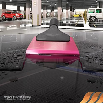 EHDIS Small Squeegee 5 inch Rubber Window Tint Windshield Scraper for Car,Glass, Mirror, Shower, Door,Bathroom Cleaning (Pink) - color: Pink