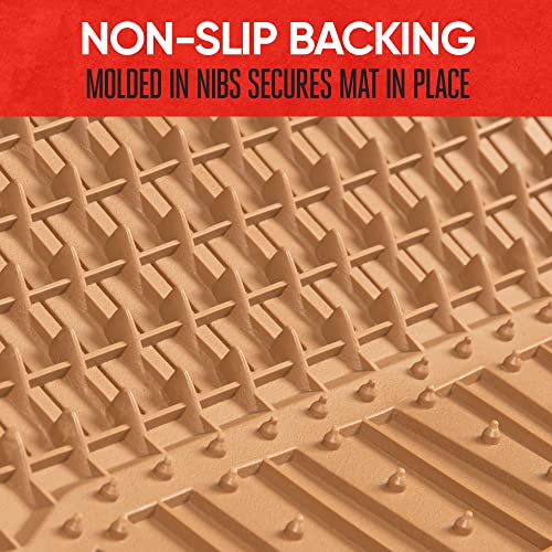 Motor Trend 943-BG FlexTough Defender Car Floor Mats -Next Generation Deep Dish Heavy Duty Contour Liners for Car SUV Truck & Van-All Weather Protection, Trim to Fit Most Vehicles Beige - color: Beige, style: FlexTough NextGen
