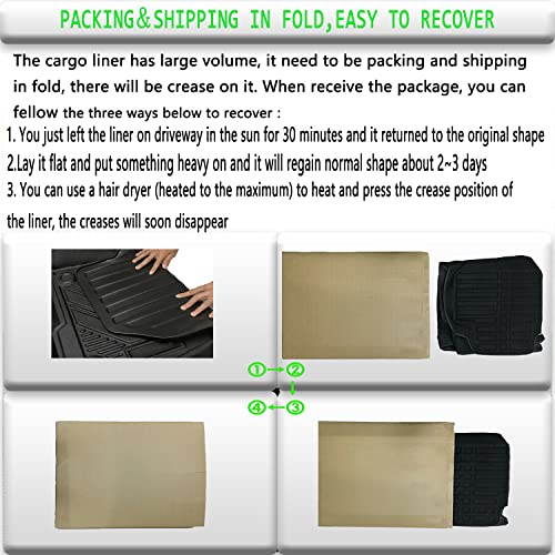 Camry Cargo Liners,Rear Cargo Trunk Tray Floor Mats Compatible with 2012 2013 2014-2016 2017 Toyota Camry (No Hybrid Models),All Weather Protector Custom 3D Waterproof Durable Odorless TPO Accessories - size: 2）for Toyota Camry I 2012-2017 I Trunk Mat